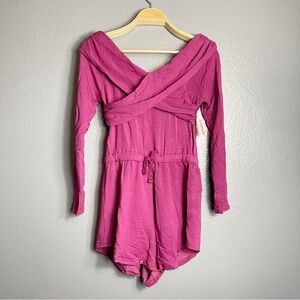 NWT Free People Love Spell Romper Aubergine Size L